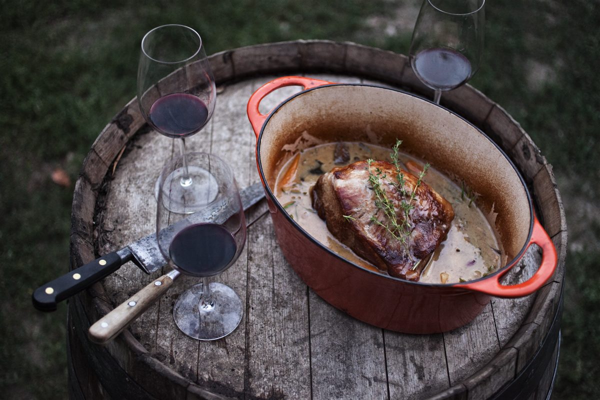 Rotwein und Bürgermeisterstück